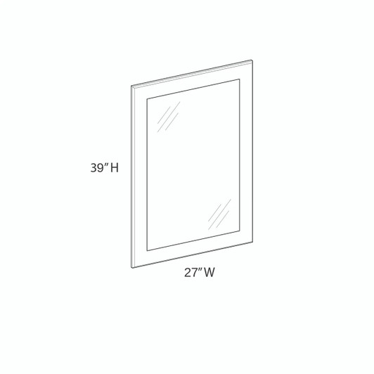NORFOLK Assembled 27 in. W x 39 in. H x 1.5 in. D Plywood Vanity Cabinet in Painted White | Kunal Kitchens 