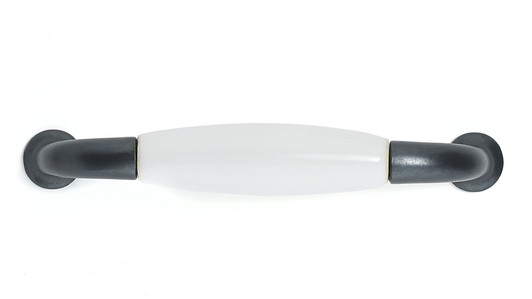 BP970090630 - Anthracite, White Traditional Ceramic and Metal Pull - 9700 | Kunal Kitchens
