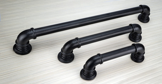 BP9547384900 - Matte Black Eclectic Forged Iron Pull - 9547 | Kunal Kitchens