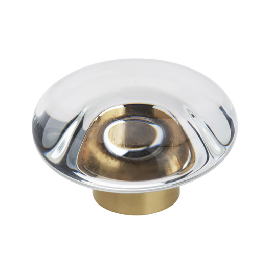 BP36652CCZ - Glacio Collection 1-inch (25 mm) Clear/Champagne Bronze Finish Knob | Kunal Kitchens