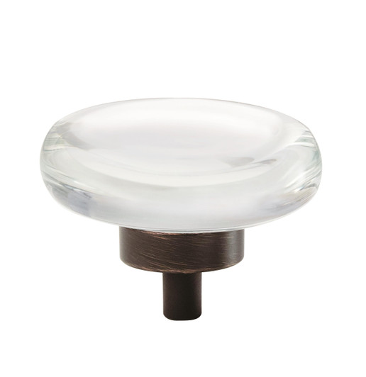BP36652CORB - Glacio Collection 1-inch (25 mm) Clear/Oil Rubbed Bronze Finish Knob | Kunal Kitchens