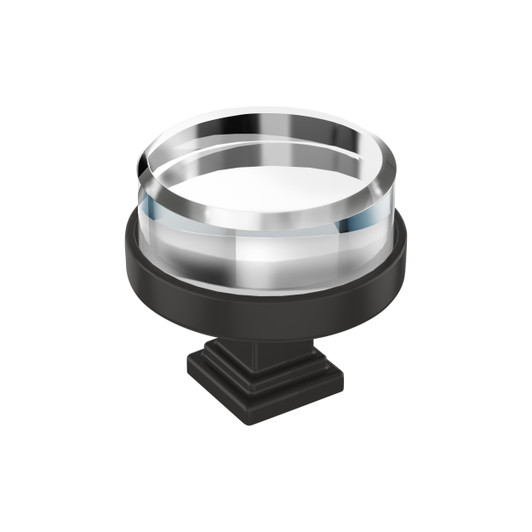 BP36976CBBR - Glacio Collection 1 5/16-inch (33 mm) Clear/Black Bronze Finish Knob | Kunal Kitchens