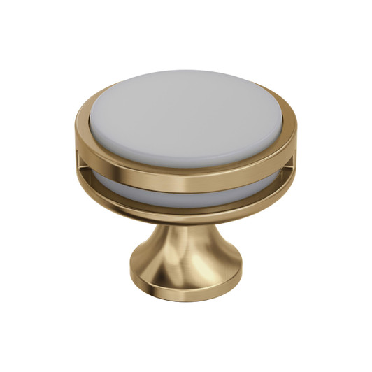 BP36608CZFA - Oberon Collection 1 3/16-inch (30 mm) Champagne Bronze/Frosted Acrylic Finish Knob | Kunal Kitchens