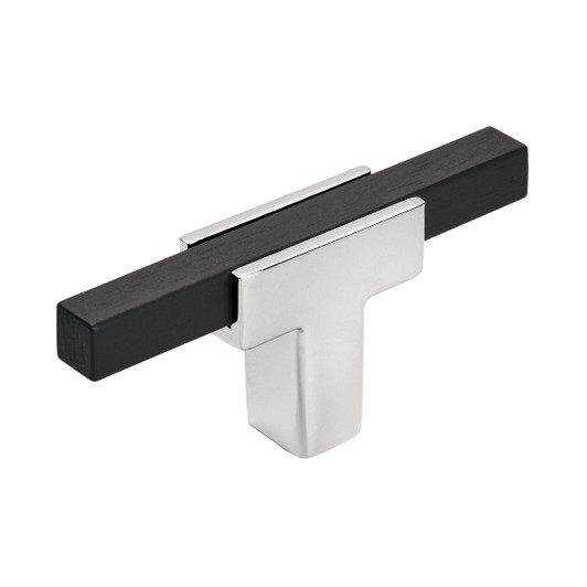 BP6726BMB - Urbanite Collection 1 3/16-inch (30 mm) Polished Chrome/Brushed Matte Black Finish Knob | Kunal Kitchens