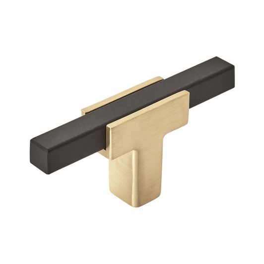 BP67BGLMB - Urbanite Collection 1 3/16-inch (30 mm) Brushed Gold/Matte Black Finish Knob | Kunal Kitchens