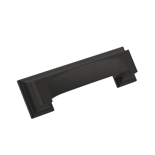 BP36762FB - Appoint Collection 15/16-inch (24 mm) Matte Black Finish Cup Pull | Kunal Kitchens