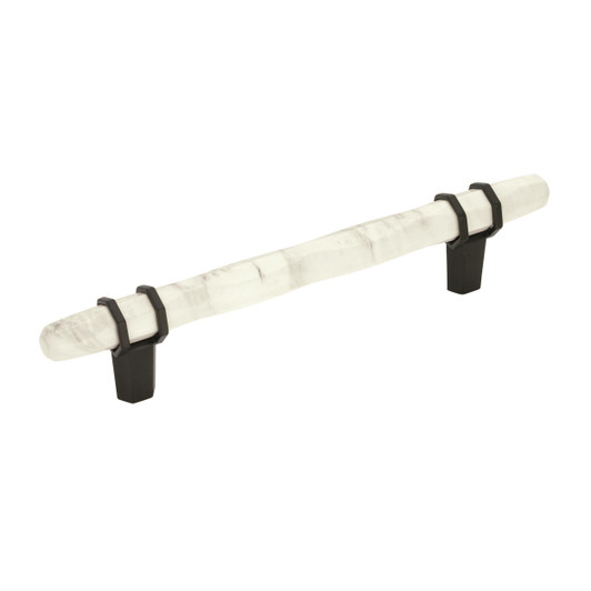 BP36649MWBBR - Carrione Collection 1 9/16-inch (40 mm) Marble White/Black Bronze Finish Pull | Kunal Kitchens