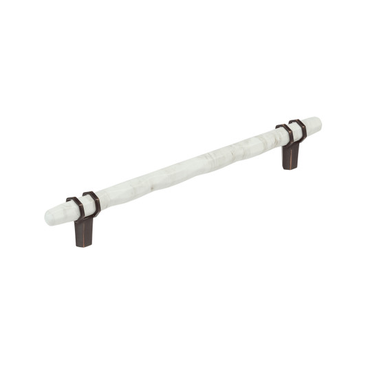 BP36663MWORB - Carrione Collection 1 9/16-inch (40 mm) Marble White/Oil Rubbed Bronze Finish Pull | Kunal Kitchens