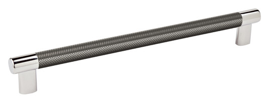 BP36560PNGM - Esquire Collection 1 1/2-inch (38 mm) Polished Nickel/Gunmetal Finish Pull | Kunal Kitchens