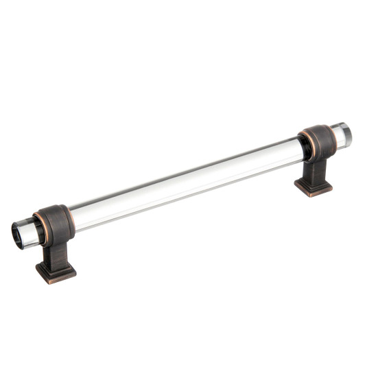 BP36656CORB - Glacio Collection 1 1/2-inch (38 mm) Clear/Oil Rubbed Bronze Finish Pull | Kunal Kitchens