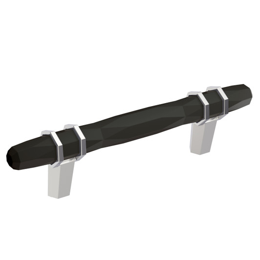 BP36648BBR26 - London Collection 1 9/16-inch (40 mm) Black Bronze/Polished Chrome Finish Pull | Kunal Kitchens