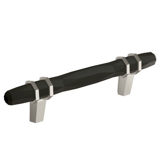 BP36648BBRG10 - London Collection 1 9/16-inch (40 mm) Black Bronze/Satin Nickel Finish Pull | Kunal Kitchens