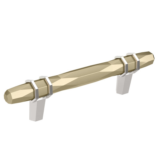 BP36648BBZ26 - London Collection 1 9/16-inch (40 mm) Golden Champagne/Polished Chrome Finish Pull | Kunal Kitchens