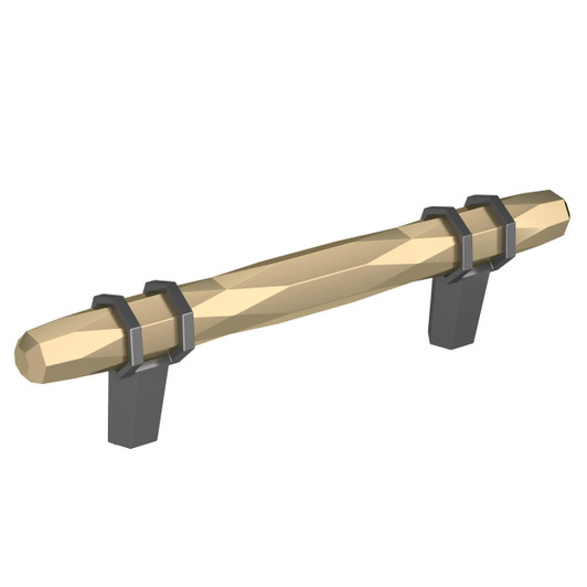 BP36648BBZBCR - London Collection 1 9/16-inch (40 mm) Golden Champagne/Black Chrome Finish Pull | Kunal Kitchens