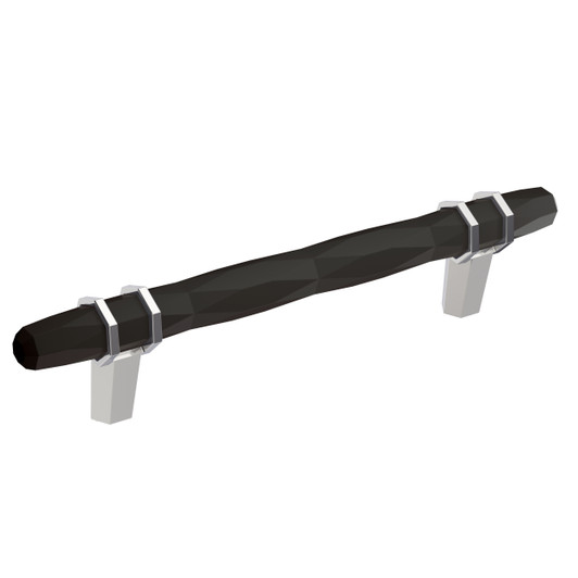 BP36649BBR26 - London Collection 1 9/16-inch (40 mm) Black Bronze/Polished Chrome Finish Pull | Kunal Kitchens