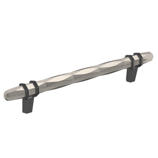 BP36650G10BCR - London Collection 1 9/16-inch (40 mm) Satin Nickel/Black Chrome Finish Pull | Kunal Kitchens
