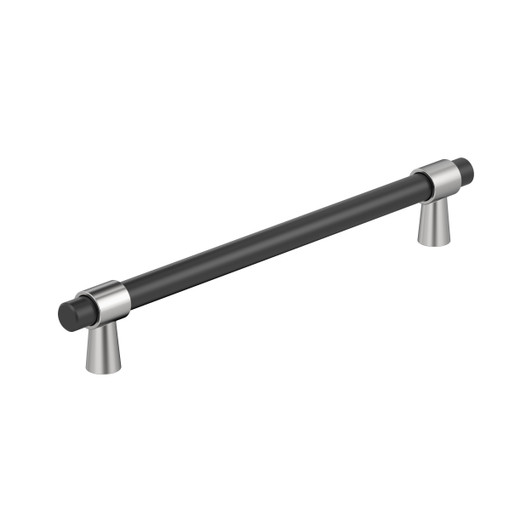 BP36982FB26 - Mergence Collection 1 7/8-inch (48 mm) Matte Black/Polished Chrome Finish Appliance Pull | Kunal Kitchens