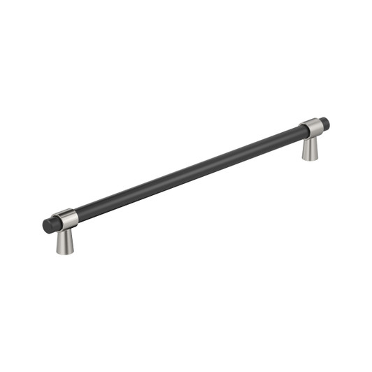 BP36984FBPN - Mergence Collection 1 7/8-inch (48 mm) Matte Black/Polished Nickel Finish Appliance Pull | Kunal Kitchens