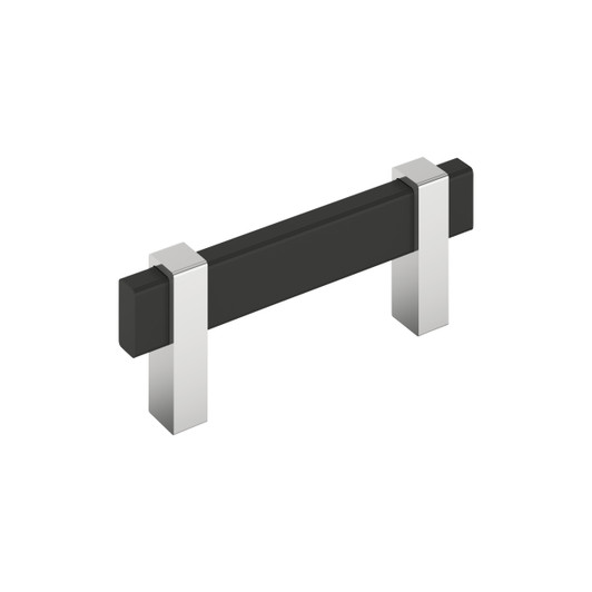 BP36722MB26 - Mulino Collection 1 9/16-inch (40 mm) Matte Black/Polished Chrome Finish Pull | Kunal Kitchens