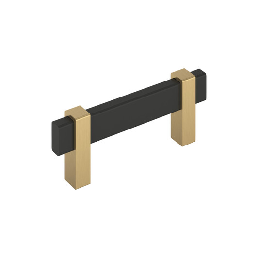 BP36722MBCZ - Mulino Collection 1 9/16-inch (40 mm) Matte Black/Champagne Bronze Finish Pull | Kunal Kitchens