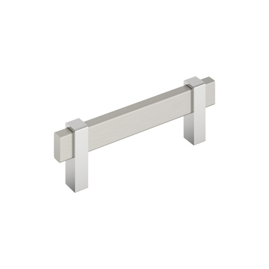 BP36723G1026 - Mulino Collection 1 9/16-inch (40 mm) Satin Nickel/Polished Chrome Finish Pull | Kunal Kitchens