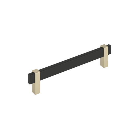 BP36727MBBBZ - Mulino Collection 1 9/16-inch (40 mm) Matte Black/Golden Champagne Finish Pull | Kunal Kitchens