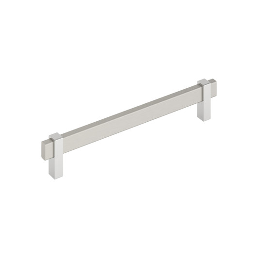 BP36725G1026 - Mulino Collection 1 9/16-inch (40 mm) Satin Nickel/Polished Chrome Finish Pull | Kunal Kitchens