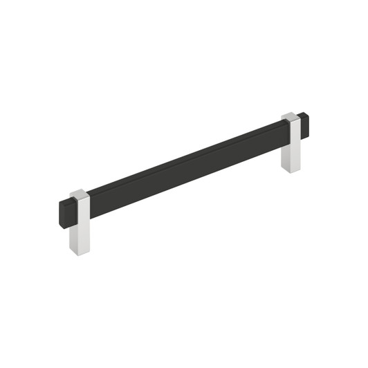 BP36725MB26 - Mulino Collection 1 9/16-inch (40 mm) Matte Black/Polished Chrome Finish Pull | Kunal Kitchens