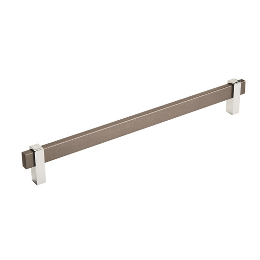 BP36726BBN26 - Mulino Collection 1 9/16-inch (40 mm) Black Brushed Nickel/Polished Chrome Finish Pull | Kunal Kitchens