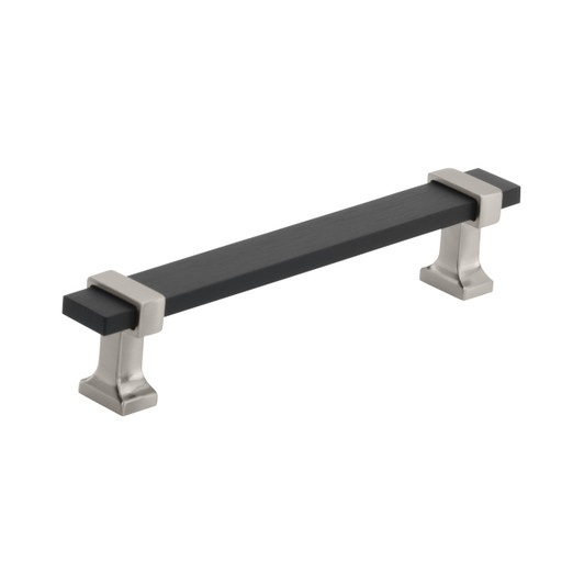 BP36682BMBG10 - Overton Collection 1 1/8-inch (29 mm) Brushed Matte Black/Satin Nickel Finish Pull | Kunal Kitchens