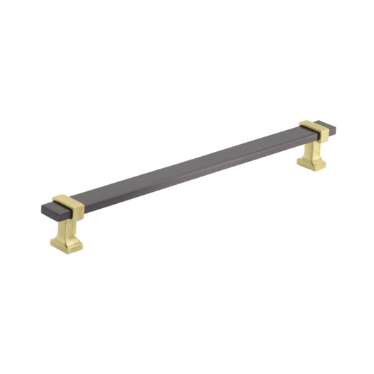 BP36684BCRBGL - Overton Collection 1 1/8-inch (29 mm) Black Chrome/Brushed Gold Finish Pull | Kunal Kitchens