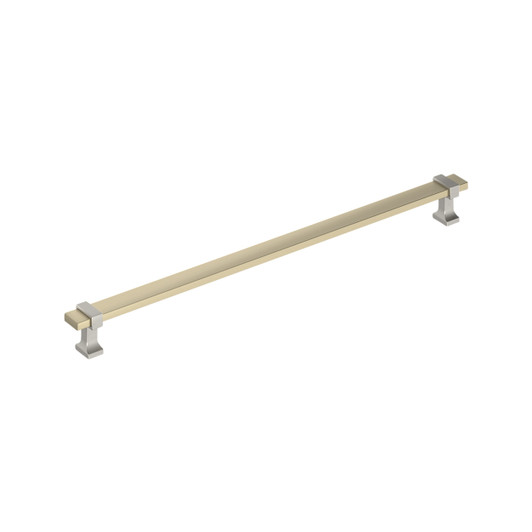 BP37083BBZG10 - Overton Collection 1 1/8-inch (29 mm) Golden Champagne/Satin Nickel Finish Pull | Kunal Kitchens