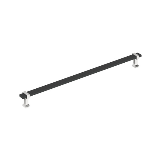 BP37085BMB26 - Overton Collection 1 5/8-inch (41 mm) Brushed Matte Black/Polished Chrome Finish Appliance Pull | Kunal Kitchens