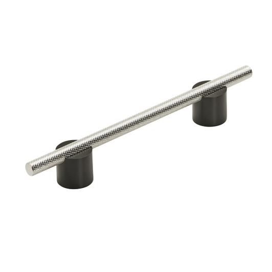 BP7414128MBPN - Transcendent Collection 1 3/16-inch (30 mm) Matte Black/Polished Nickel Finish Pull | Kunal Kitchens