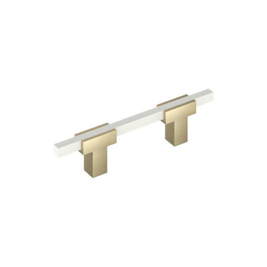 BP77898BBZWHT - Urbanite Collection 1 3/16-inch (30 mm) Golden Champagne/White Finish Pull | Kunal Kitchens