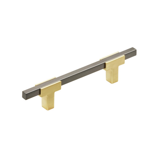 BP77896BGLBCR - Urbanite Collection 1 3/16-inch (30 mm) Brushed Gold/Black Chrome Finish Pull | Kunal Kitchens
