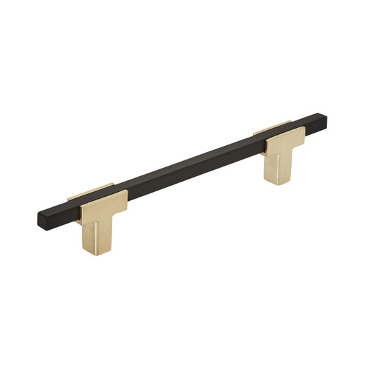 BP778128BGLMB - Urbanite Collection 1 3/16-inch (30 mm) Brushed Gold/Matte Black Finish Pull | Kunal Kitchens