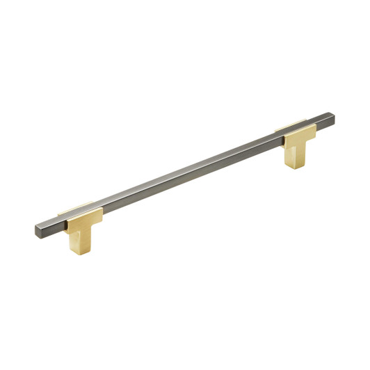 BP778192BGLBCR - Urbanite Collection 1 3/16-inch (30 mm) Brushed Gold/Black Chrome Finish Pull | Kunal Kitchens