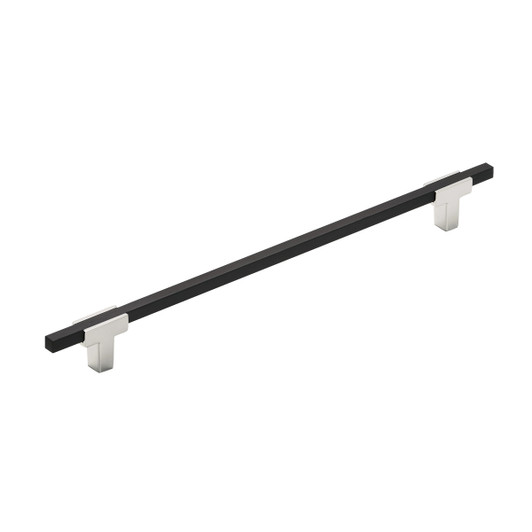 BP77825626BMB - Urbanite Collection 1 3/16-inch (30 mm) Polished Chrome/Brushed Matte Black Finish Pull | Kunal Kitchens