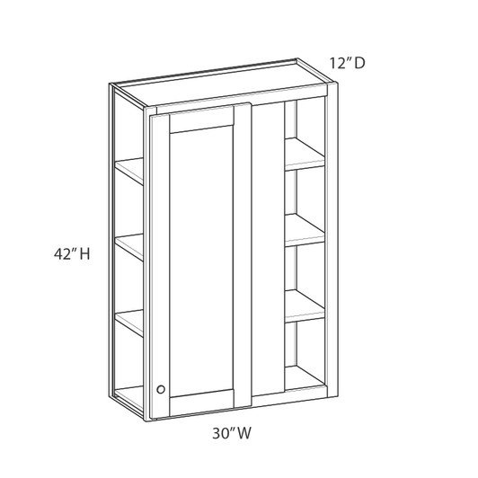 AMHERST Assembled 30 in. W x 42 in. H x 12 in. D Plywood Blind Wall Corner Cabinet in Walnut | Kunal Kitchens AMHERST Assembled 30 in. W x 42 in. H x 12 in. D Plywood Blind Wall Corner Cabinet in Walnut | Kunal Kitchens