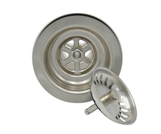 MT300-BRS - 3-1/2" Deluxe Stemball Kitchen Sink Strainer - Brushed Stainless | Kunal Kitchens 