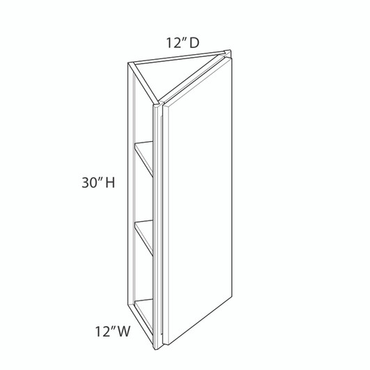 Wall End Angle {12" x 30" H} - (1) Door | Kunal Kitchens