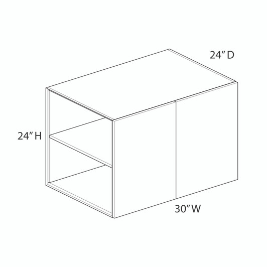 Madison Refrigerator Wall Cabinet {30" x 24" H x 24" D - Butt Doors} - (2) Doors | Kunal Kitchens