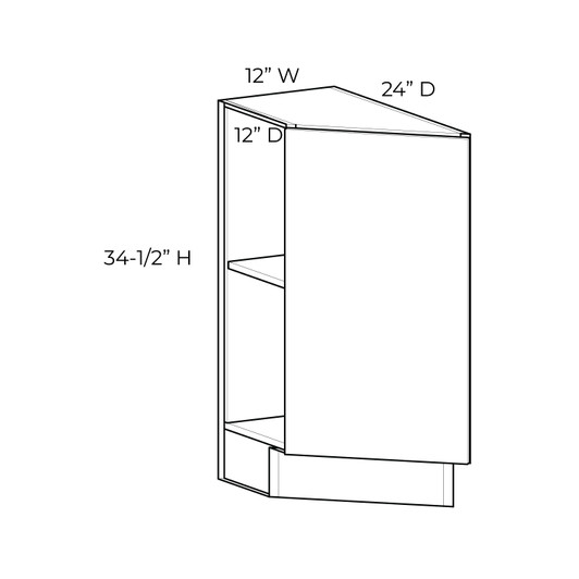  Ithaca 12" Base Transitional Cabinet {L} - (1) FH Door | Kunal Kitchens
