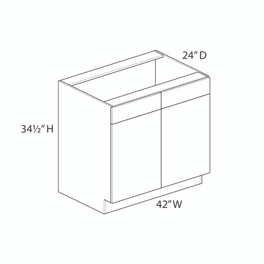  Ithaca 42" Sink Base Cabinet - (2) Doors / (2) False Fronts | Kunal Kitchens 