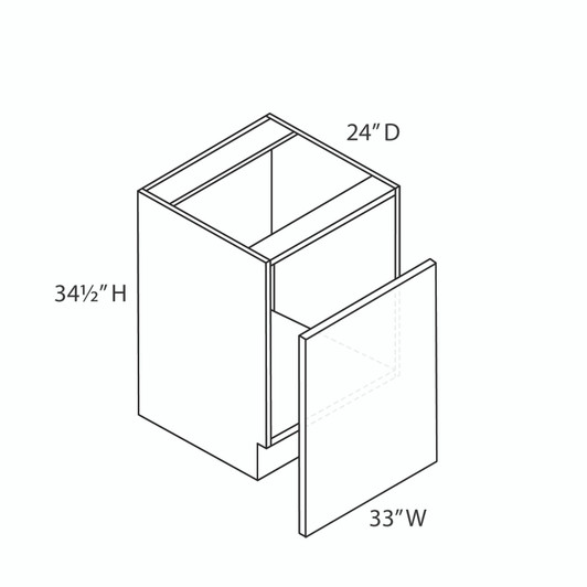  Ithaca 33" Base Oven Cabinet {Min. Opening 27" x 22-1/2" H - Max. Opening 30" x 27" H} | Kunal Kitchens 