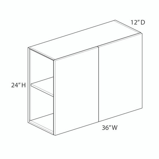 Ithaca Wall Cabinet {36" x 24" H - Butt Doors} - (2) Doors | Kunal Kitchens 