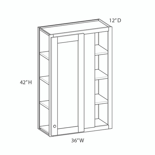  Saratoga 42"H Wall Corner Blind Cabinet - Pull 36"-39" {Actual Width 36"} - (1) Door | Kunal Kitchens 