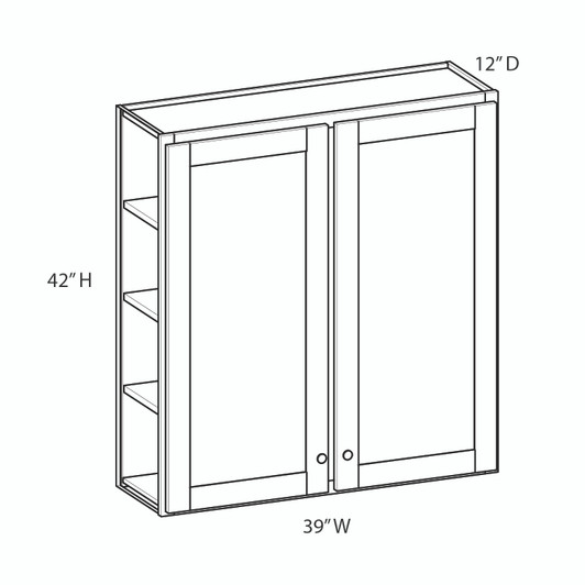  Saratoga Wall Cabinet {39" x 42" H} - (2) Doors | Kunal Kitchens