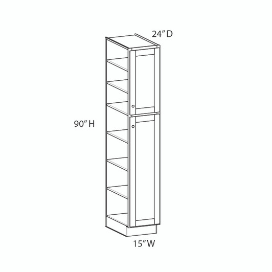  Saratoga Utility Cabinet {15" x 90" H} - (2) Doors | Kunal Kitchens